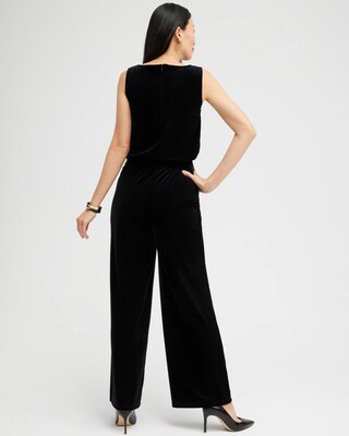 Travelers Collection Velvet Belted Jumpsuit