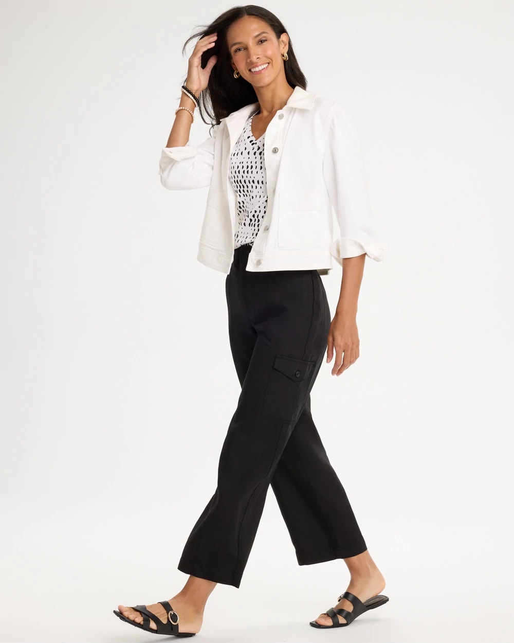 Linen-Blend Utility Wide Crop Pants, photo 1 of 5