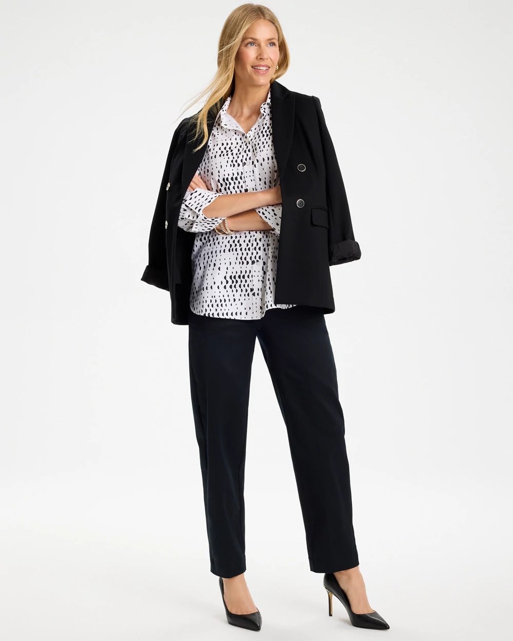 No Iron™ Stretch Geo Print Shirt
