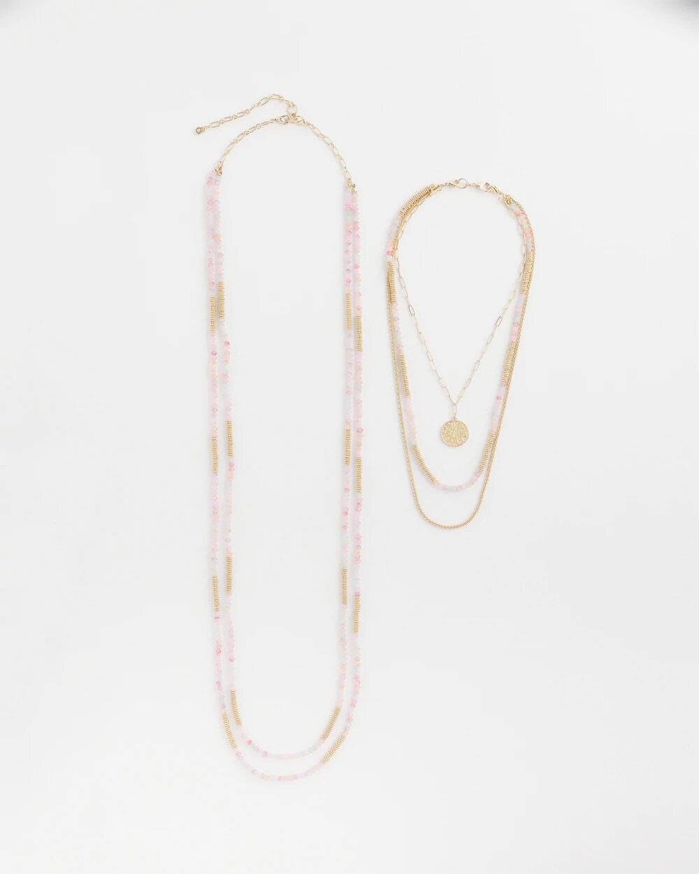 Pink Beaded Multi Strands Necklace