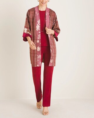 Travelers Collection Mixed-Print Kimono