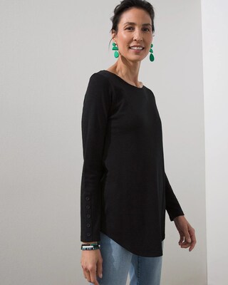 Long Sleeve Button Slub Tee