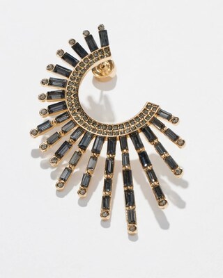Gold Tone Glitzy Hoop Earrings