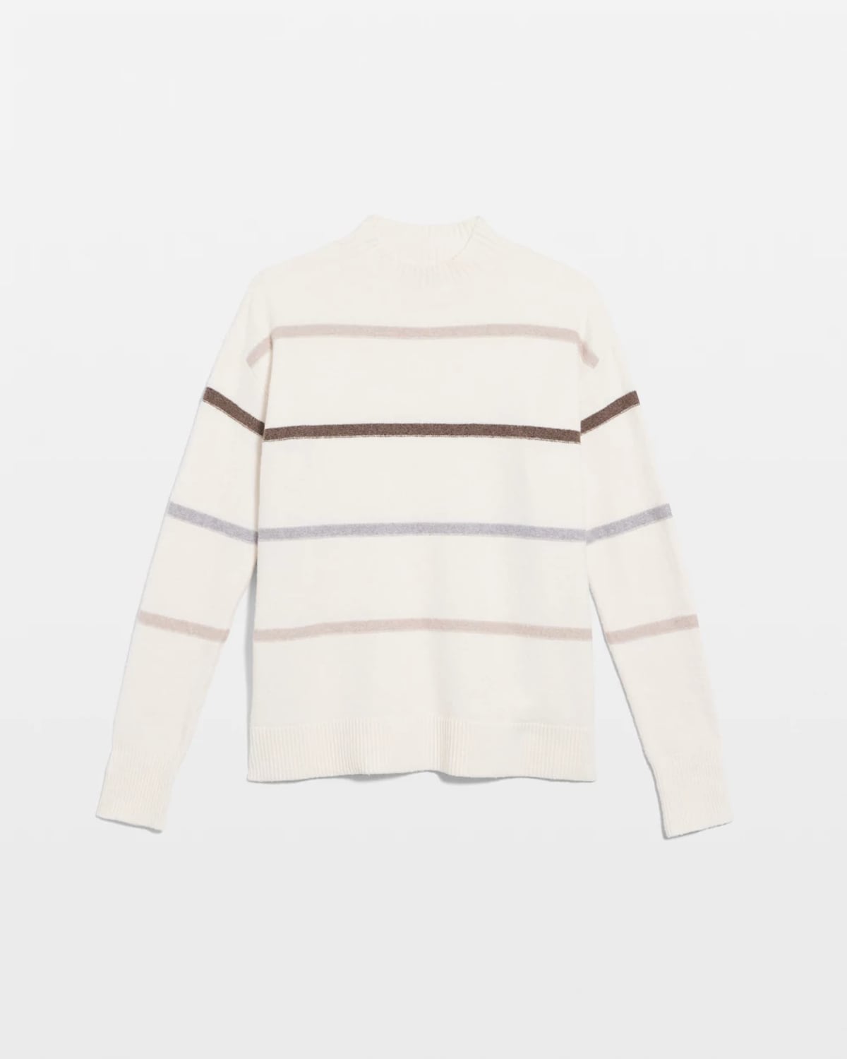 Chico's Sequined Stripe Pullover Sweater In Cream In White