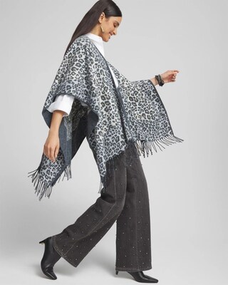 Paisley Leopard Reversible Ruana click to view larger image.