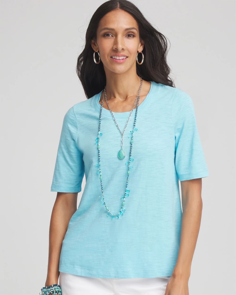 Slub Elbow-Sleeve Tee
