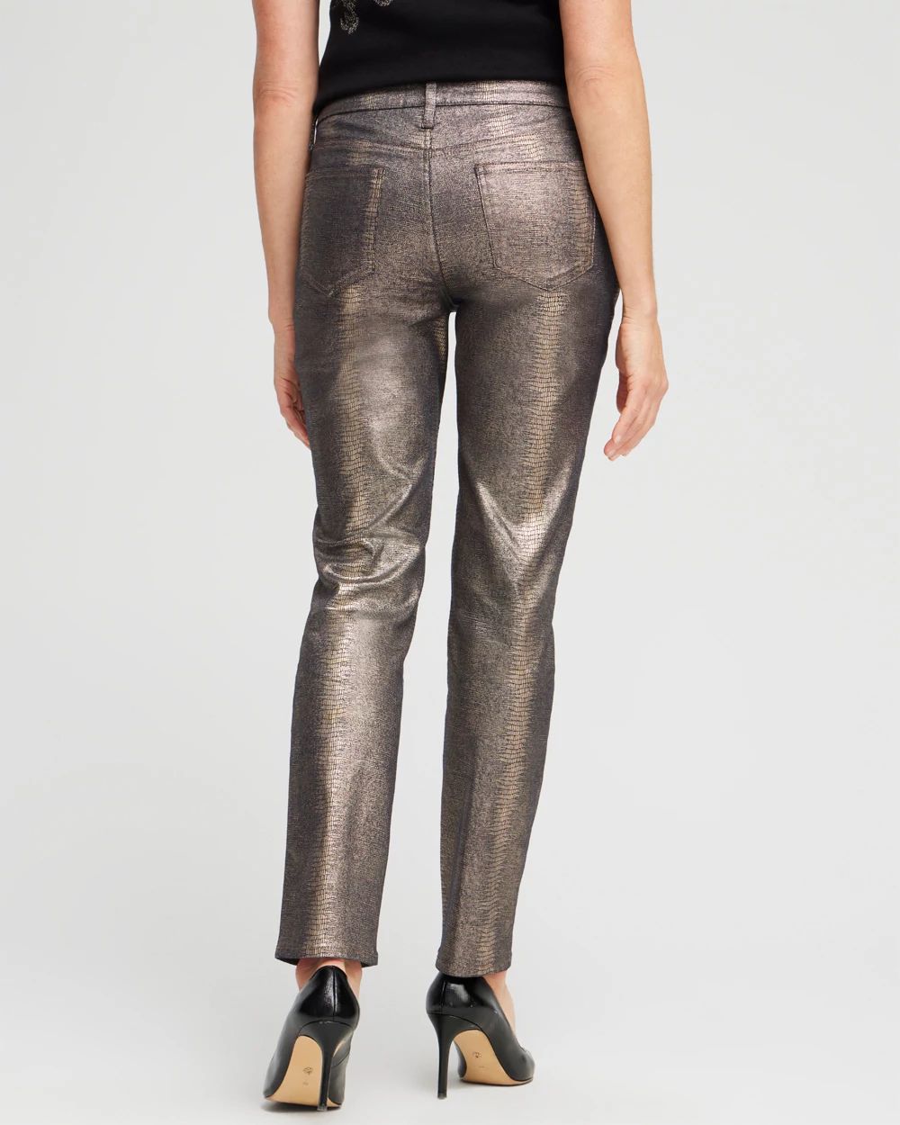 Girlfriend Coated Ankle Jeans click to view larger image.