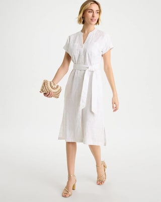 Embroidered Cotton Shirtdress click to view larger image.