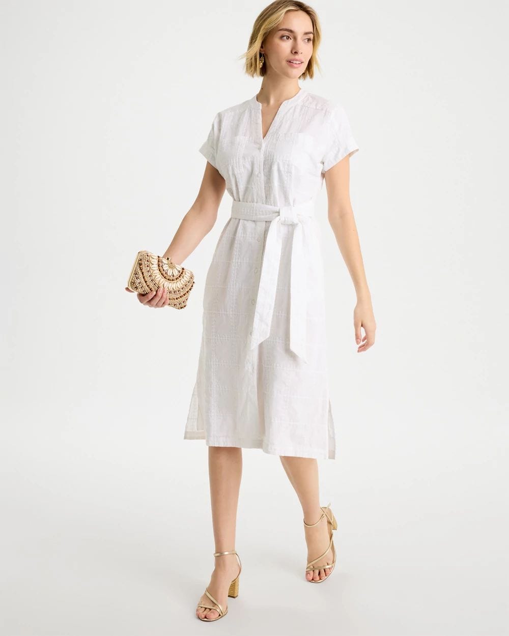 Embroidered Cotton Shirtdress