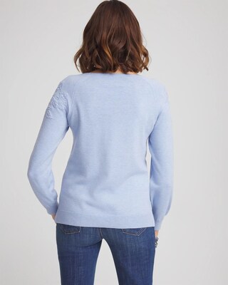 Embroidered Boatneck Sweater click to view larger image.