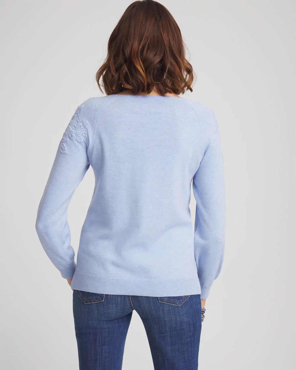 Embroidered Boatneck Sweater click to view larger image.