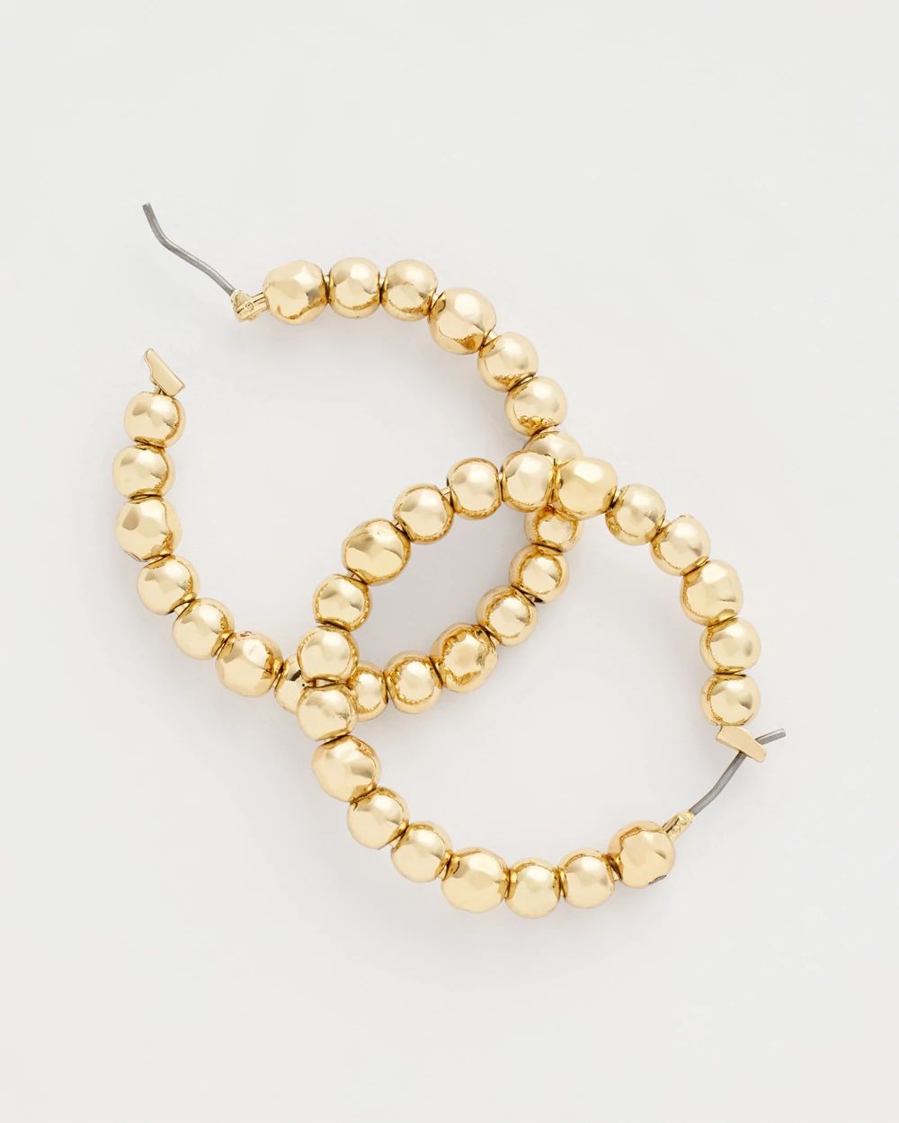 No Droop® Golden Beaded Hoop Earrings