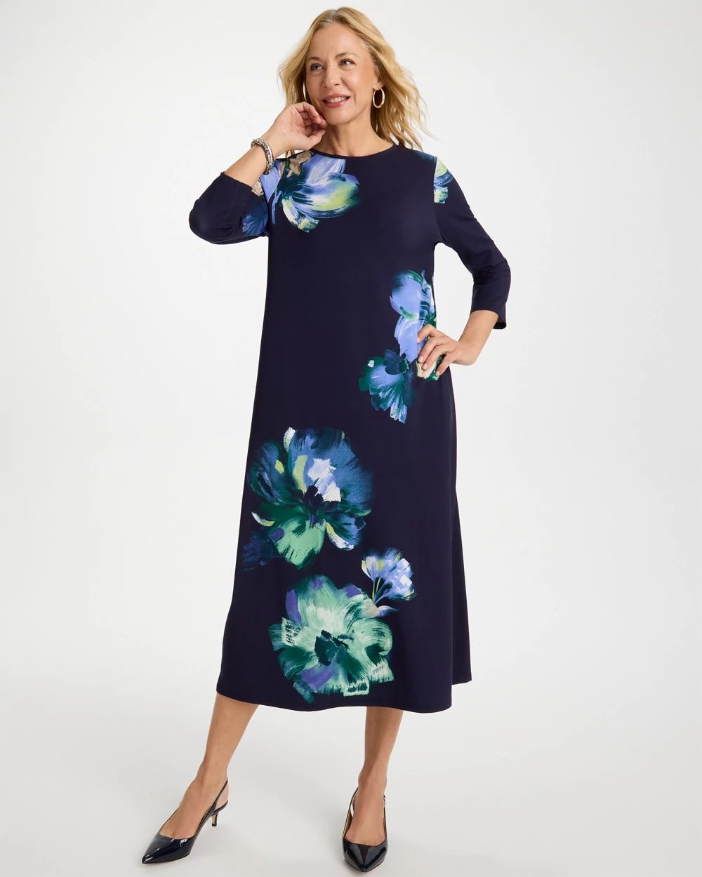 Floral Short Sleeve Maxi Dress click to view larger image.