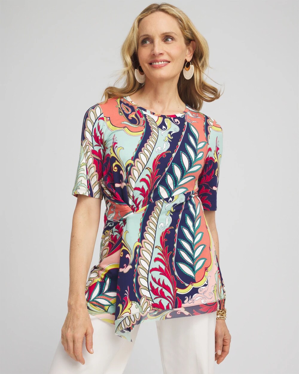 Touch of Cool™ Abstract Draped Tunic, photo 1 of 5