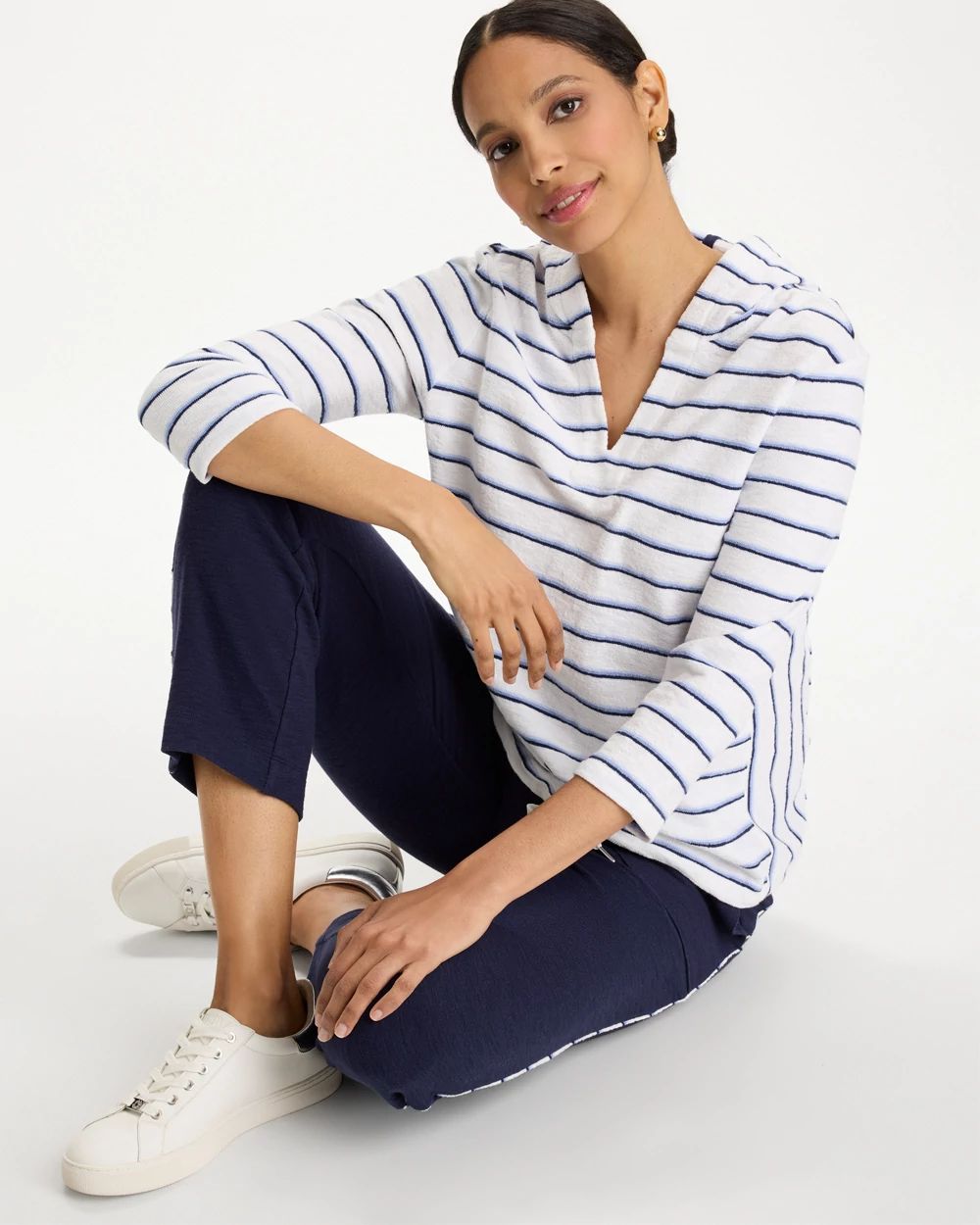 Zenergy® Jersey Ombre Striped Pullover click to view larger image.