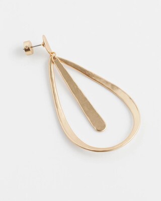 Gold Tone Matte Teardrop Earrings