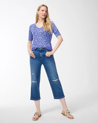 Shirred Back Cool Tile Linen Tee