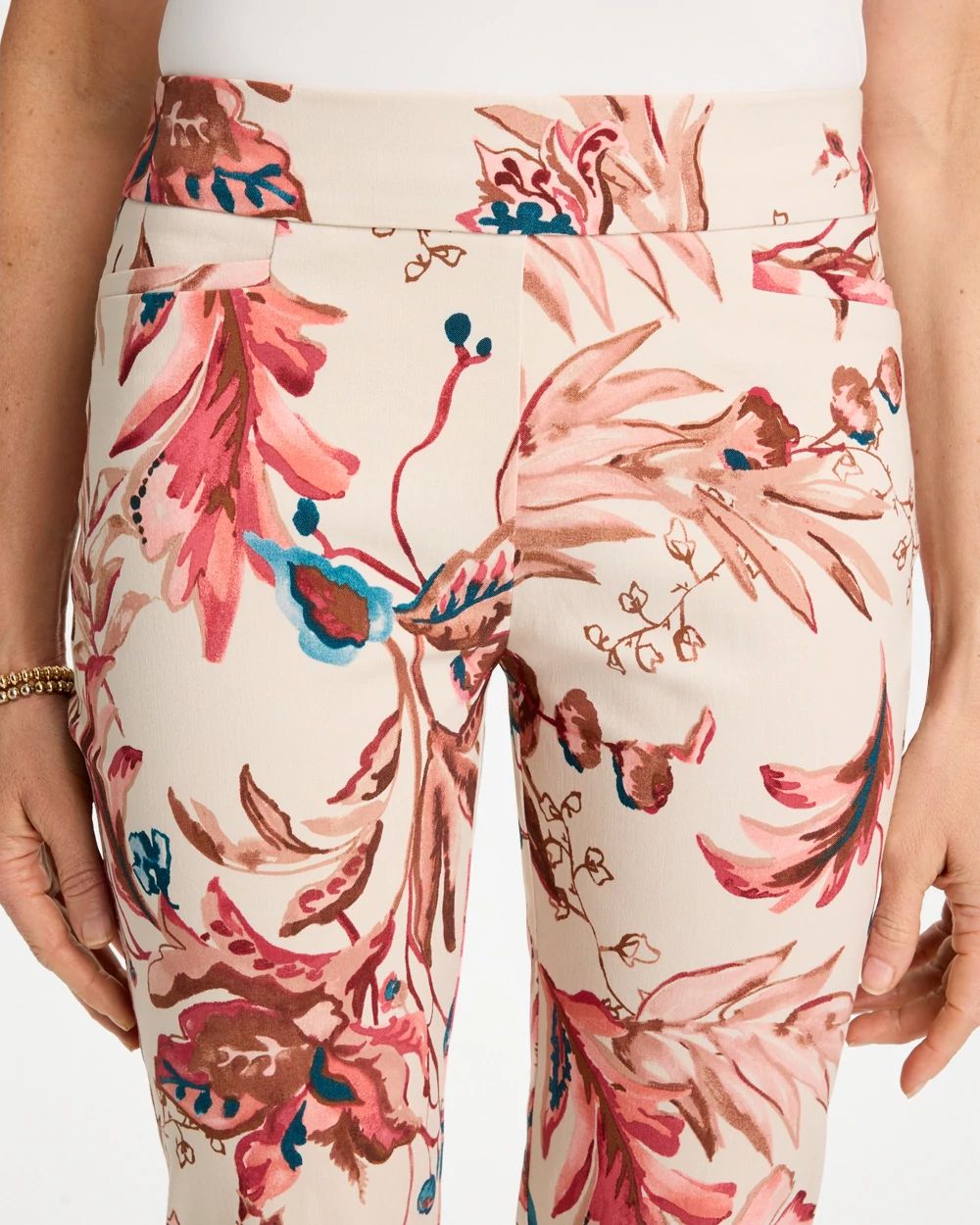 Printed Brigitte™ Slim Pull-On Ankle Pants click to view larger image.