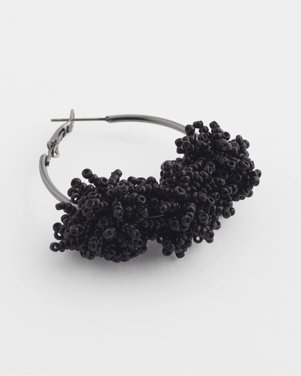 No Droop™ Black Seed Bead Cluster Earrings