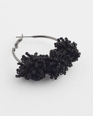 No Droop™ Black Seed Bead Cluster Earrings
