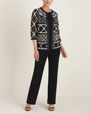Travelers Collection Embellished Mesh Jacket