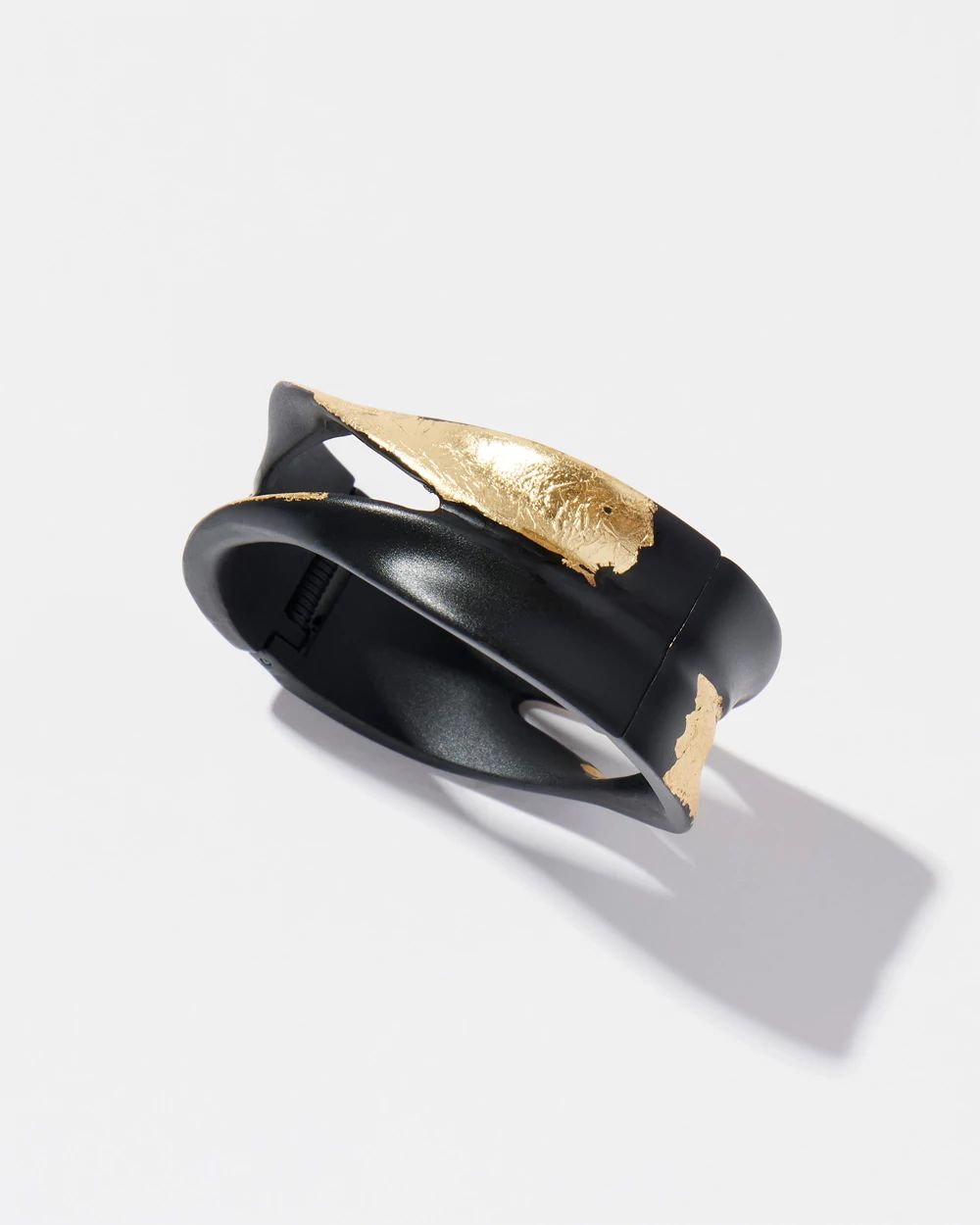 Black & Gold Tone Hinge Bracelet
