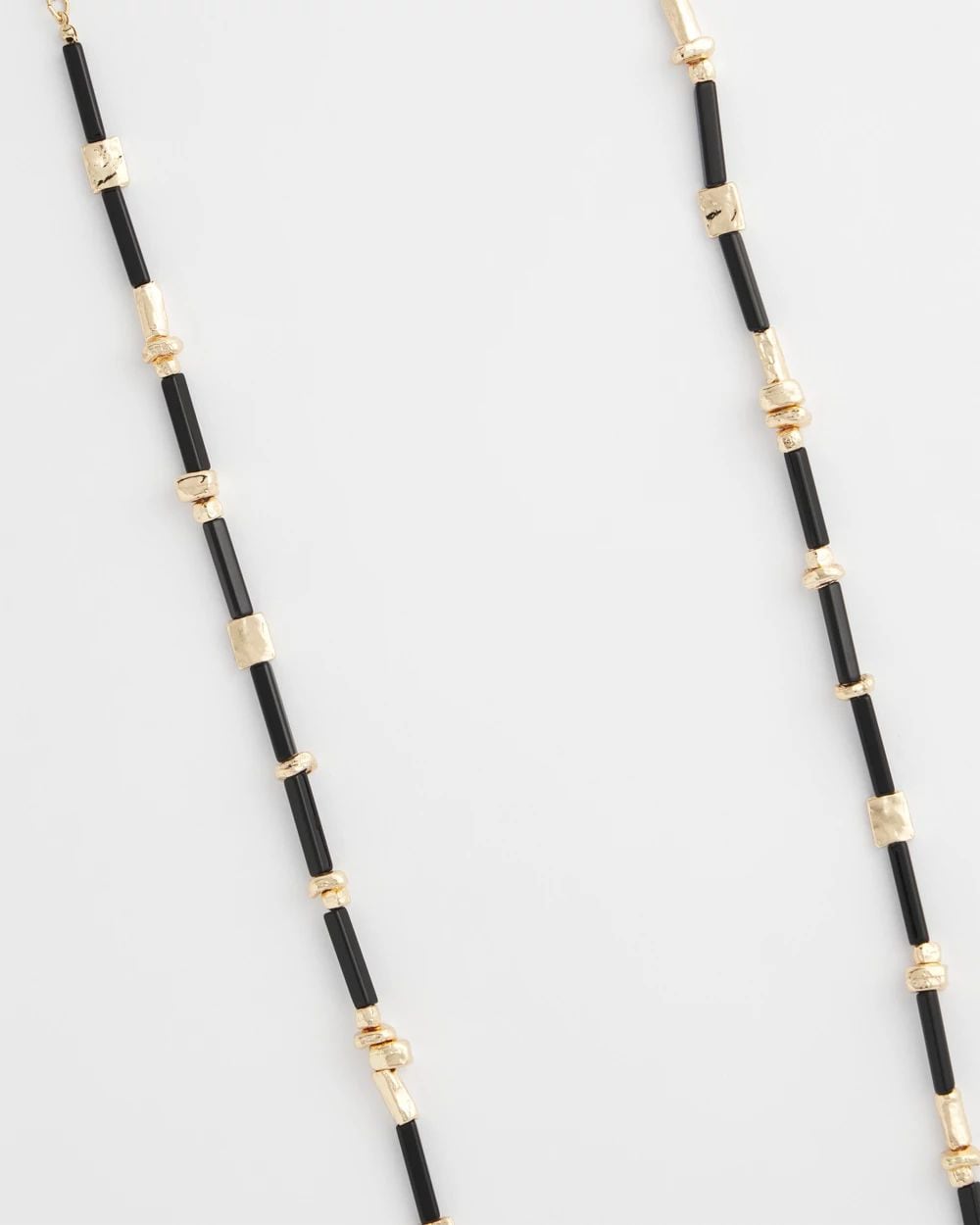 Black Enamel Long Single-Strand Necklace click to view larger image.