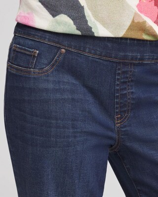 Pull-On Straight Cropped Jeans click to view larger image.