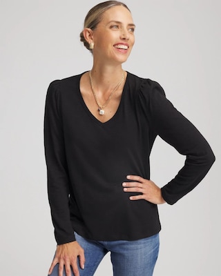 Slub Puff-Sleeve Tee