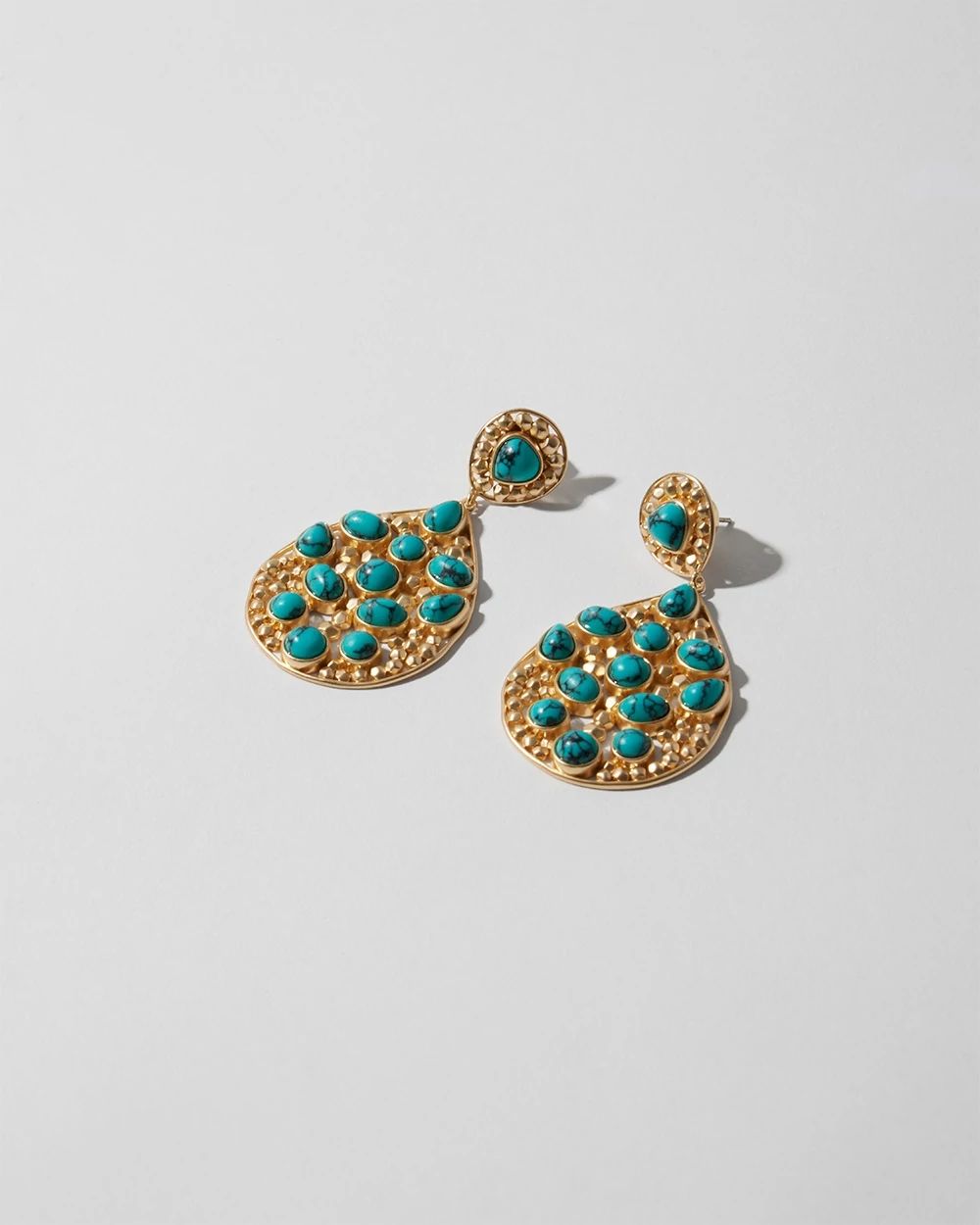 Turquoise Beaded Drop Earrings