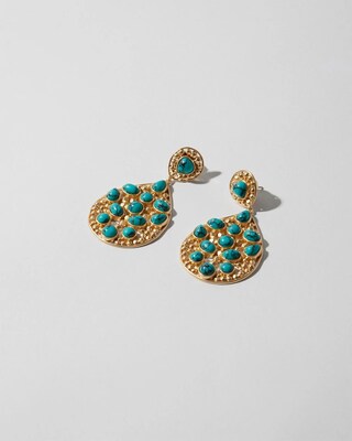 Turquoise Beaded Drop Earrings