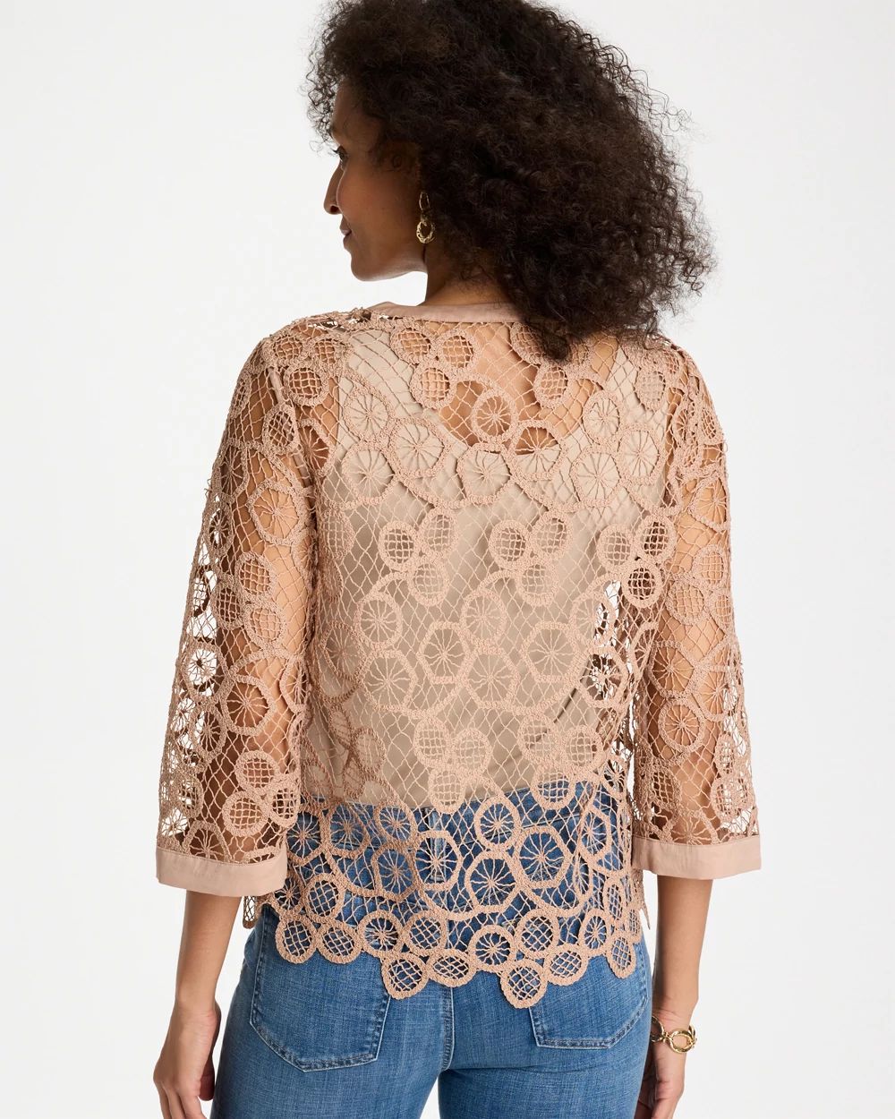 Mixed-Media Medallion Lace Top click to view larger image.