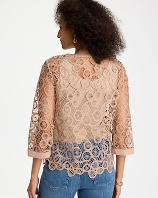 Mixed-Media Medallion Lace Top click to view larger image.