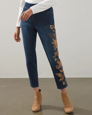Applique Leg Pull-On Ankle Jeggings