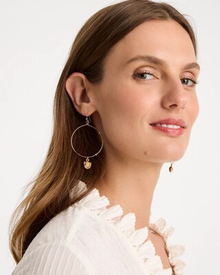 Hoop Jasper Stone Charm Earrings click to view larger image.