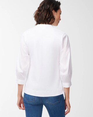 Knit Woven Henley Top