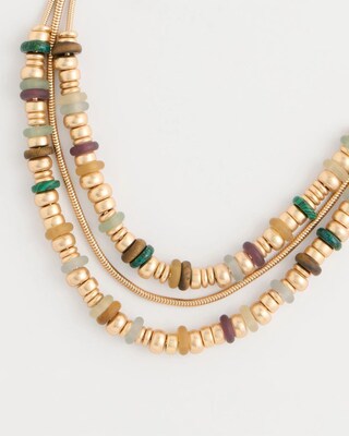 Multi-Colored Mixed Media Necklace click to view larger image.