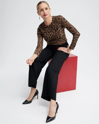 Cashmere Leopard Crew Neck Sweater