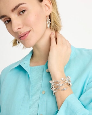 Silvertone Coil Bracelet click to view larger image.