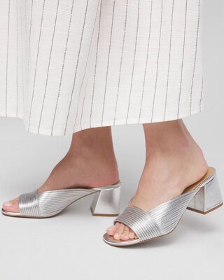 Vinia Metallic Rope Block Heels click to view larger image.