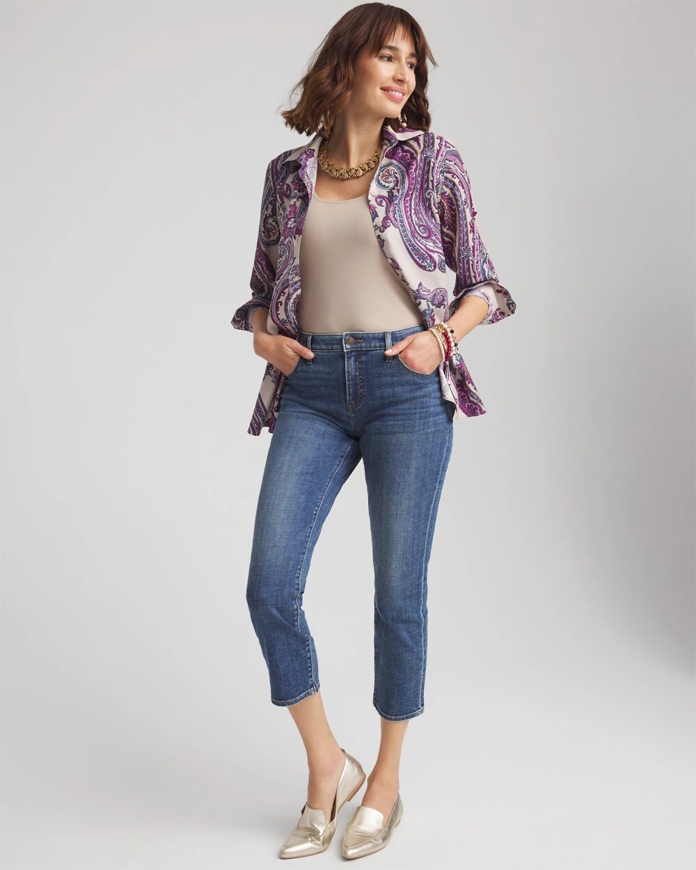 Girlfriend Slim Cropped Jeans