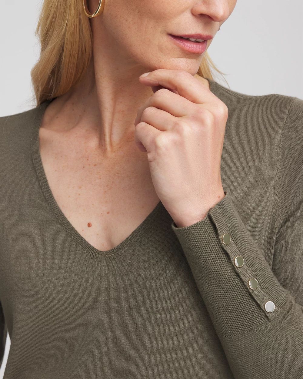 Ella V-Neck Pullover Sweater click to view larger image.
