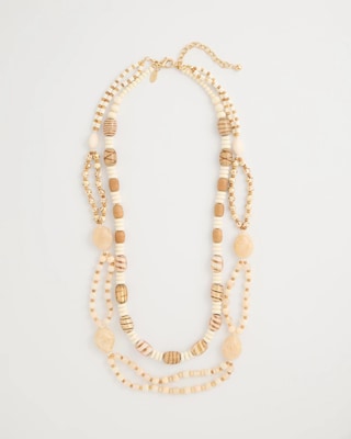 Resin Wood Double Strand Necklace