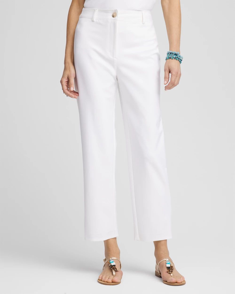 Fly-Front Ankle Pants