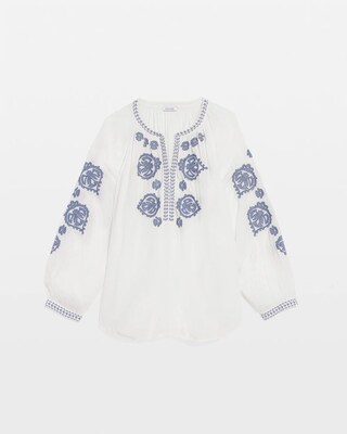 Embroidered Splitneck Shirt click to view larger image.