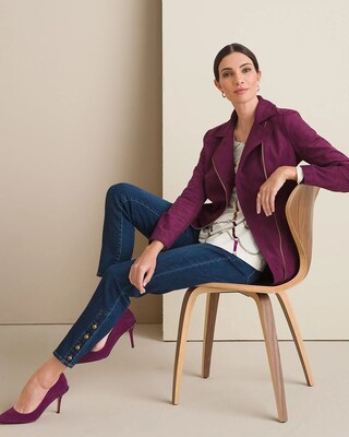 Button Hem Pull-on Ankle Jeggings