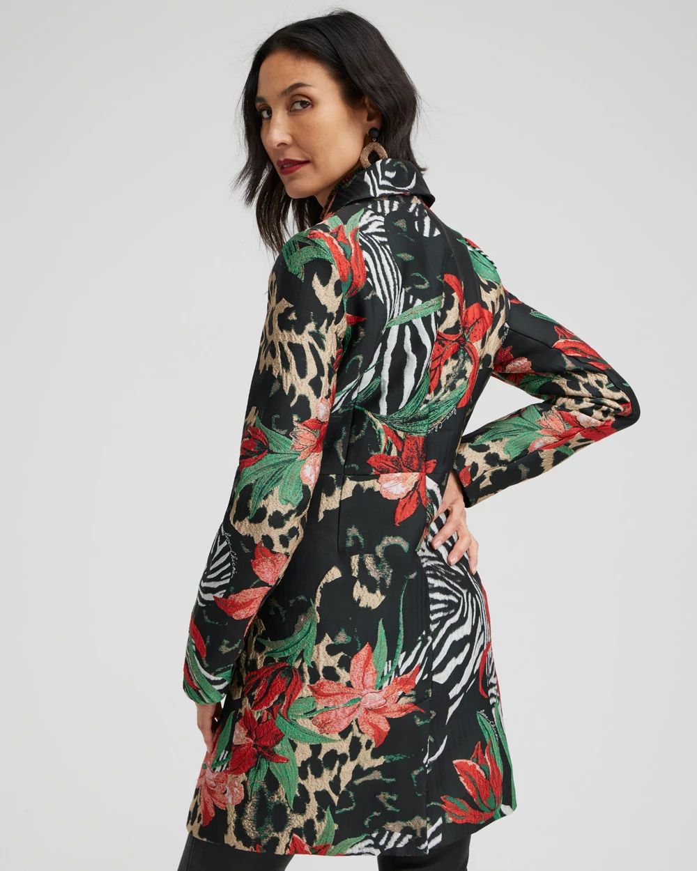 Petite Jacquard Animal Print Topper