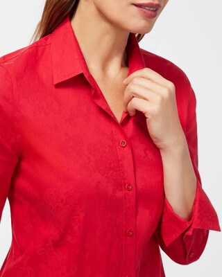 No Iron Stretch Jacquard Print Shirt