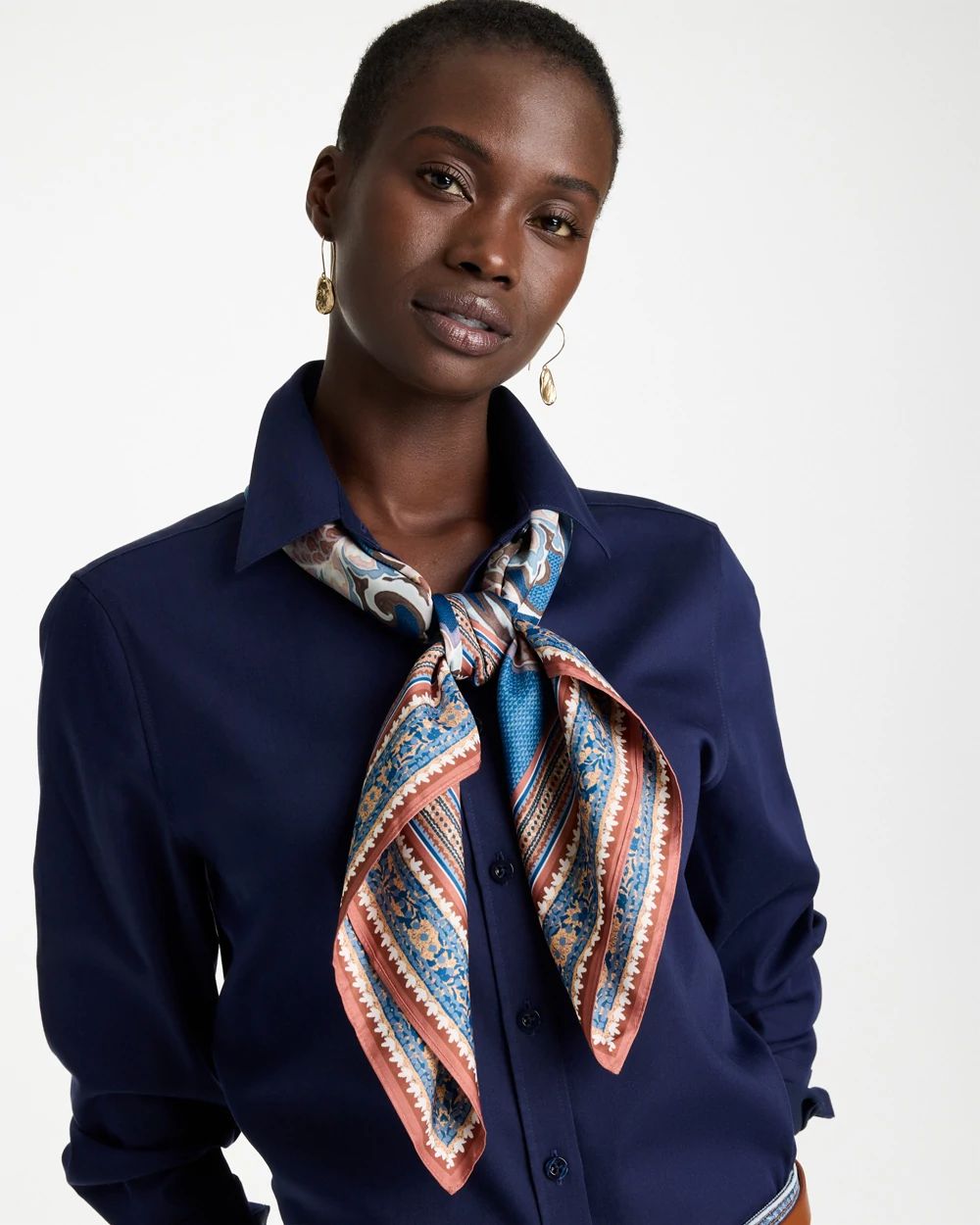 Floral Double-Sided Square Scarf click to view larger image.
