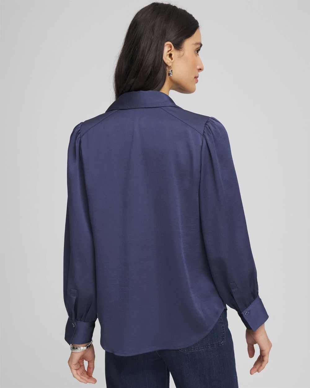 Pleated Satin Blouse click to view larger image.